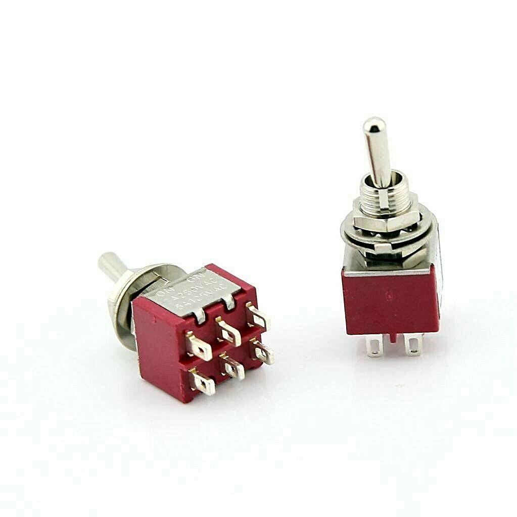 Dpdt Mini Toggle Switch On-on, Solder Lug, High Quality... Usa Seller!!!