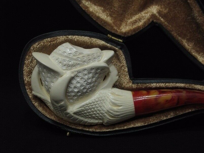 Eagle Claw Holding Rose Flower Block Meerschaum Pipe In Usa Location Ladies 7657