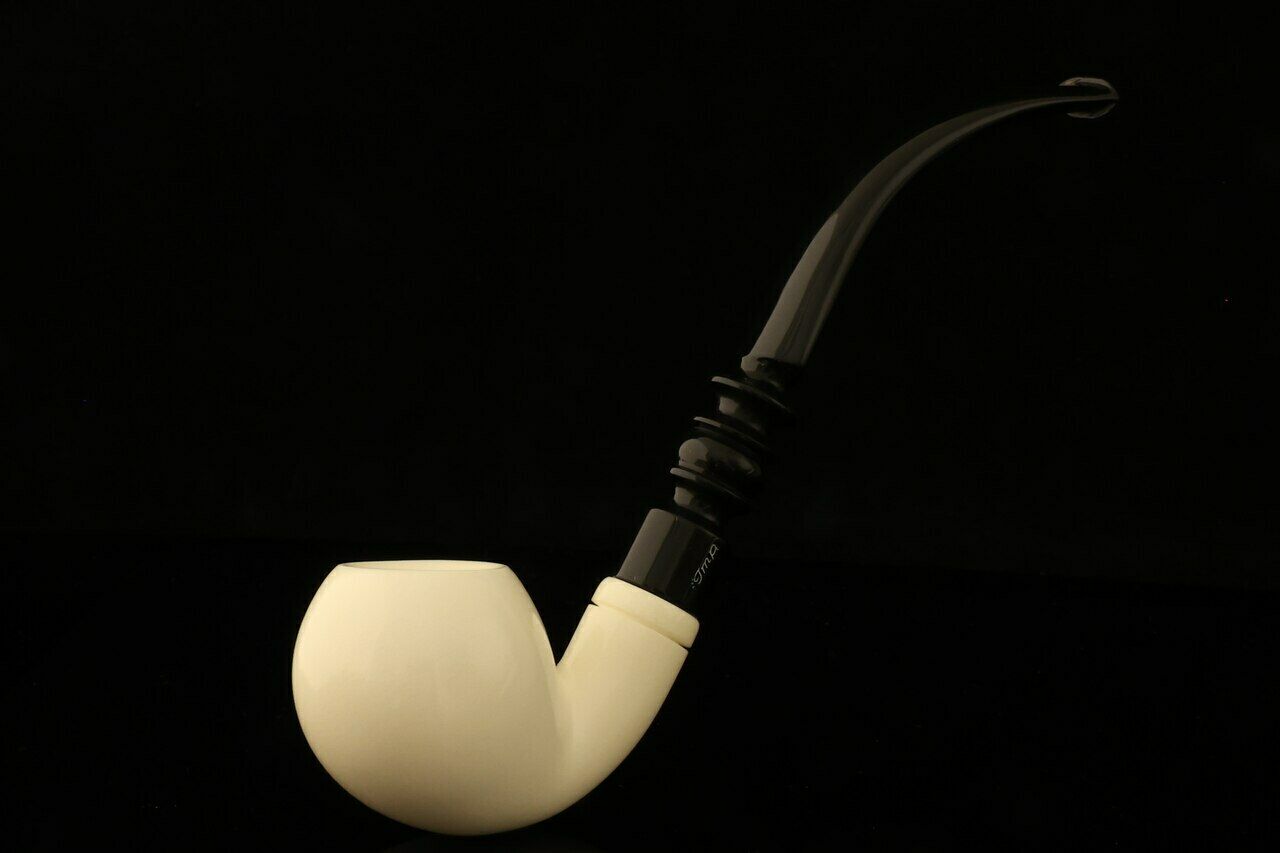 Imp Meerschaum Pipe - Cedros Churchwarden - Hand Carved With Case I2140